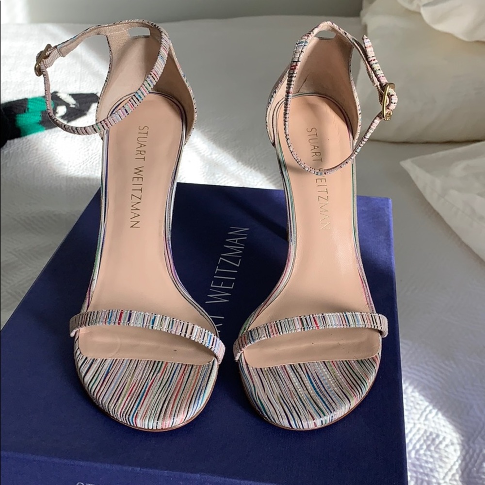 Nude with multi colored stripes Stuart Weitzman